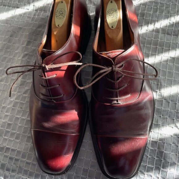 Salvatore Ferragamo leather brown oxfords shoes size 8 1/2 main image 7